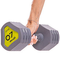 Гантель покриття TPU Zelart TA-2678-7 1шт 7кг сірий Код TA-2678-7, фото 3