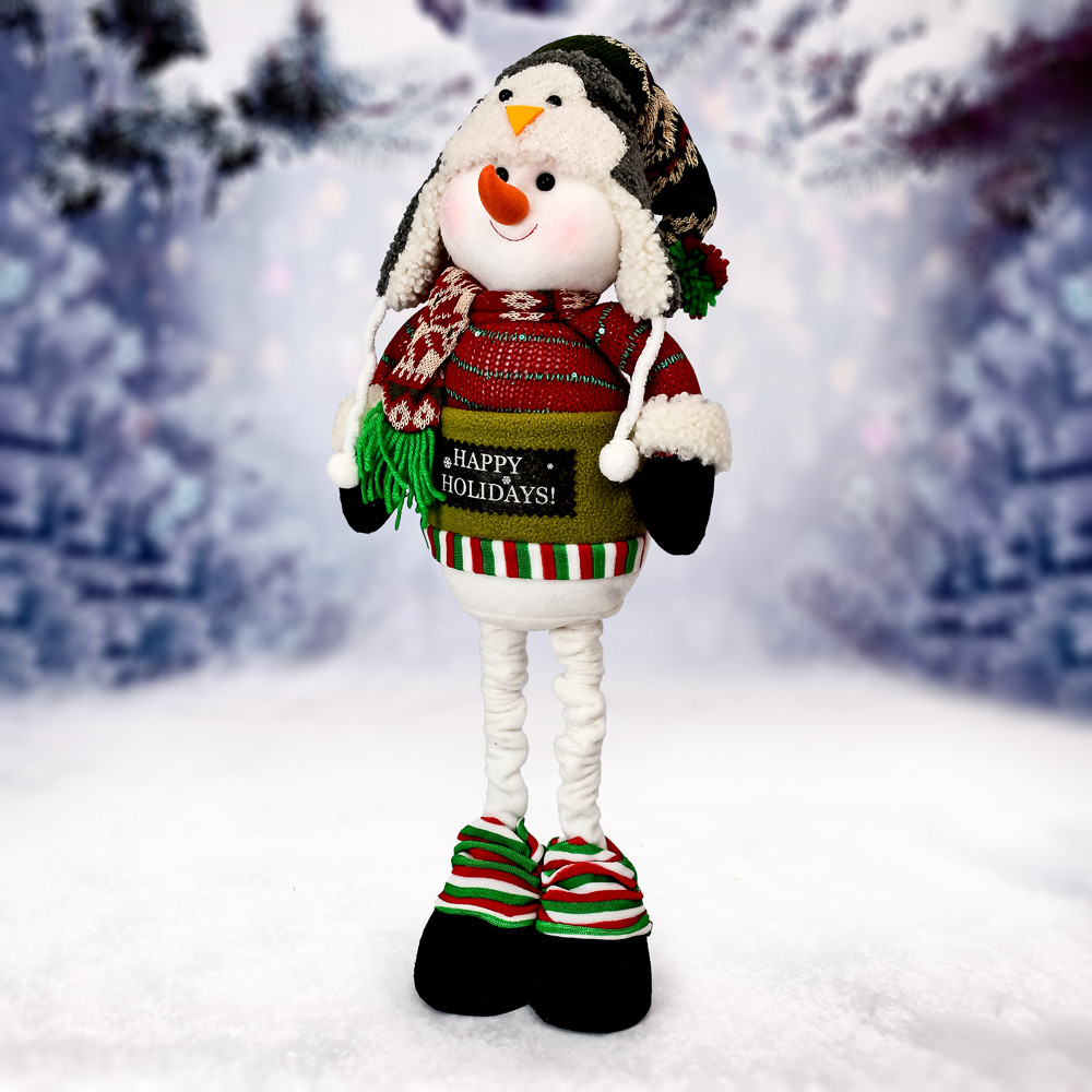 Фігурка новорічна "Snowman" 61-94см (ноги-телескоп) №M17323-A(24), фото 1