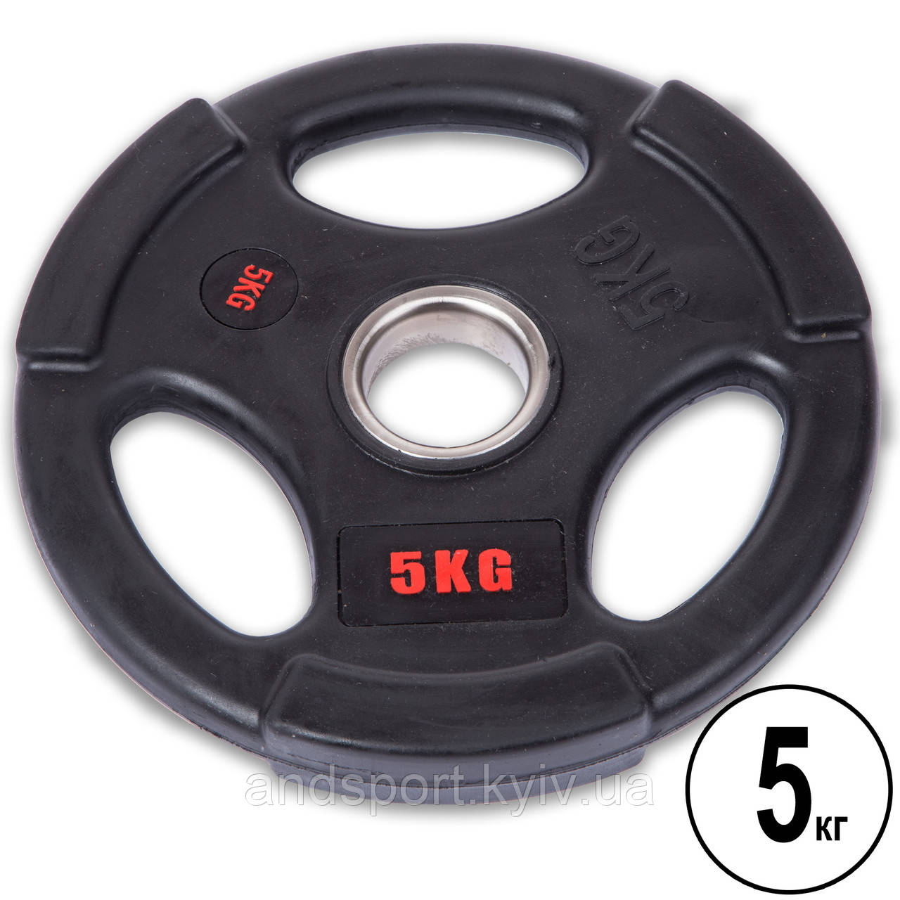 Диски для штанги обгумовані LIFE FITNESS SC-80154B-5 51мм 5кг чорний Код SC-80154B-5