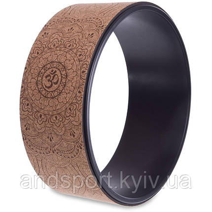 Колесо для йоги коркове SP-Sport Fit Wheel Yoga FI-2434 чорний-коричневий Код FI-2434, фото 1