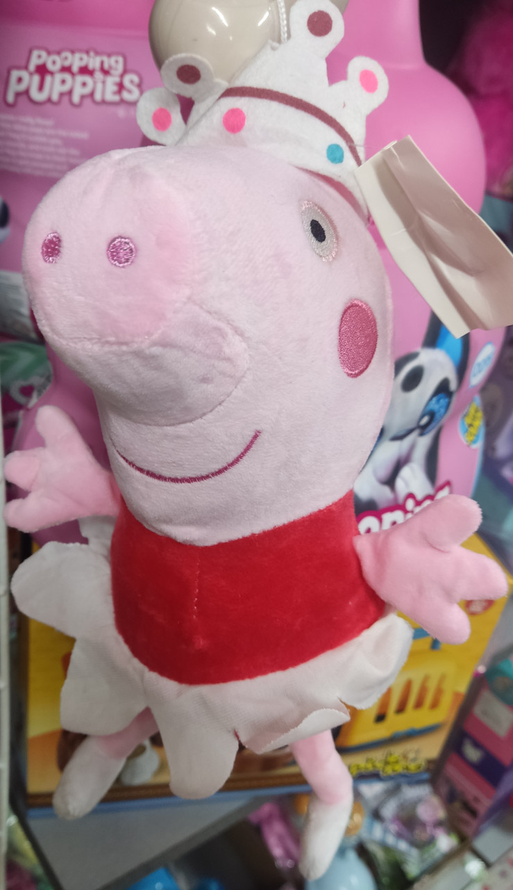 М'яка іграшка Peppa Pig Пеппа балерина 25 см плюшевые на присосках музыка на батарейках