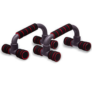Упори для віджимань SP-Sport FI-1777 PUSH-UP BAR 12x23см сірий-червоний Код FI-1777, фото 1