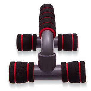 Упори для віджимань SP-Sport FI-1777 PUSH-UP BAR 12x23см сірий-червоний Код FI-1777, фото 3