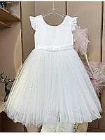 Дитяча біла сукня на дівчинку з поясом для дітей