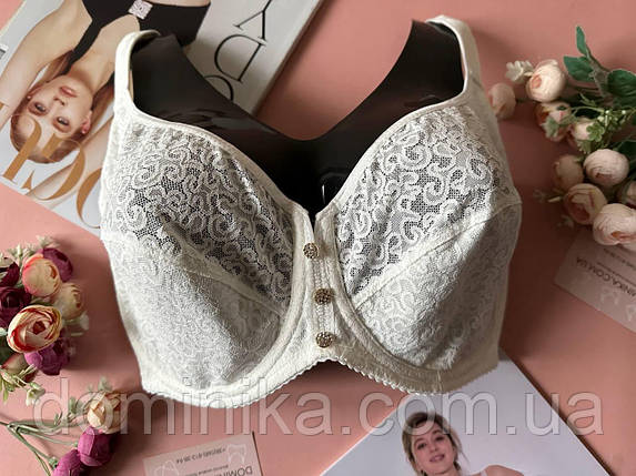 90І Бюстгальтер без поролону великого розміру молочний, фото 1