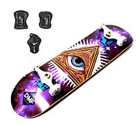 Скейтборд FISH Піраміда із захистом у комплекті. Навантаження до 90 кг