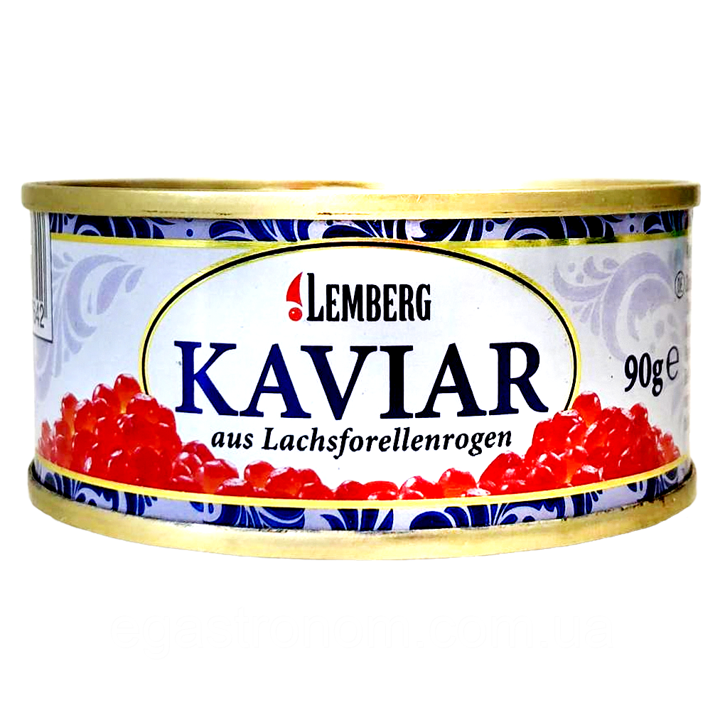 Ікра форелі Лемберг Lemberg kaviar aus lachsforellenrogen ж/б 120g 36шт/ящ (Код: 00-00016987)