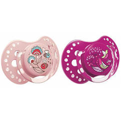 Пустушка динамічна силіконова 3-6 міс Lovi Folky Girl 2 шт, 22/842 (Лові)