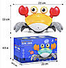 Краб зі звуковими та світловими ефектами Cartoon Crab HX155C Жовтогарячий Інтерактивний краб-робот 209243, фото 7