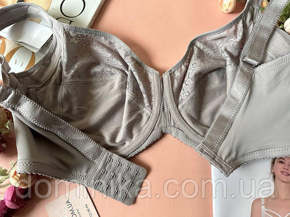 85І Бюстгальтер без поролону великого розміру сірий, фото 2