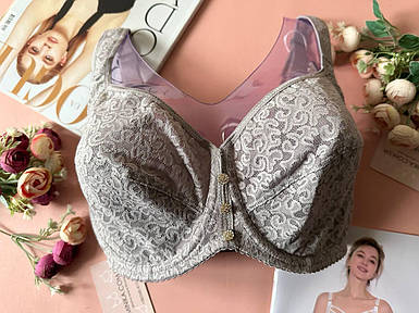 85І Бюстгальтер без поролону великого розміру сірий
