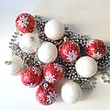 Набір новорічних іграшок Сніжинка 12 шт 6 см | прикраси ялинкові | новорічні іграшки, фото 6