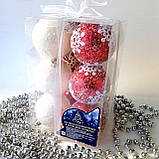 Набір новорічних іграшок Сніжинка 12 шт 6 см | прикраси ялинкові | новорічні іграшки, фото 7