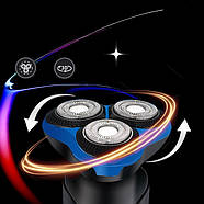 Електробритва чоловіча акумуляторна з дисплеєм Geemy GM-9010 Електробритва для сухого та вологого гоління, фото 4