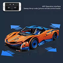 Конструктор спортивна машина Pagani на управлінні на 1883 деталі, колір синій з помаранчевим, фото 5