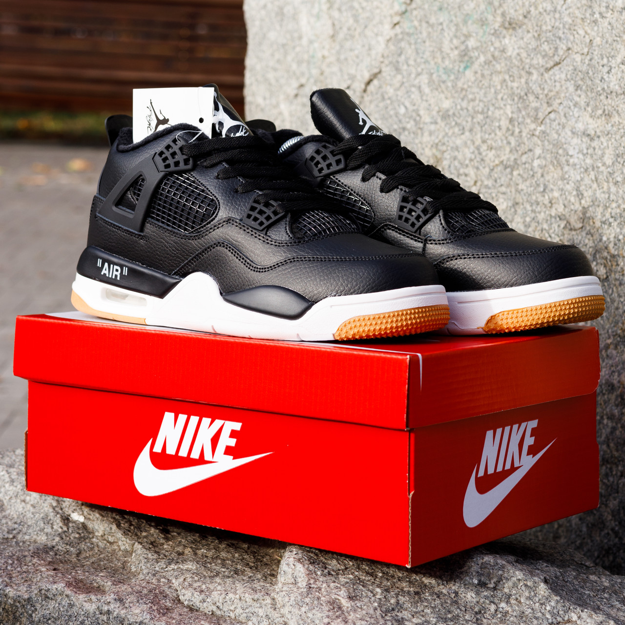 АКЦІЯ! Зимові кросівки черевики Nike Air Jordan чорні на хутрі