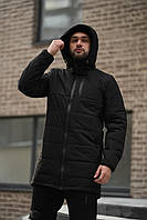 Крута чоловіча довга зимова куртка молодіжна подовжена парка Intruder тепла стильна плащівка модна