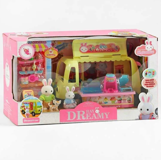 Набір дитячих аксесуарів меблів 6622 з автобусом і флоксовими фігурками (3 персонажі)