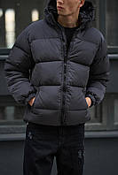 Чоловіча молодіжна зручна зимова куртка Intruder преміум оверсайз з капюшоном класна стильна тепла
