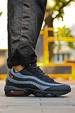 Чоловічі кросівки Найк Nike Air Max 95 Black Grey Safety Orange DX2657-001, фото 3