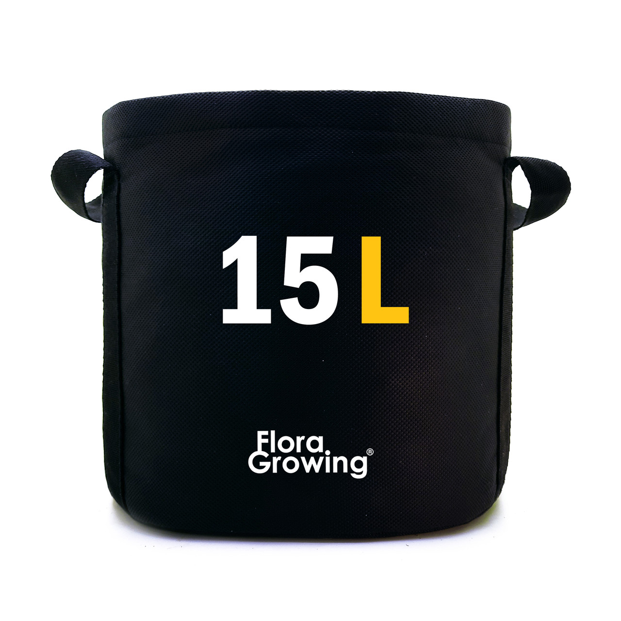 Grow Bag 15 л — Тканинний горщик для рослин 28х28 см / чорні ручки