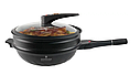 Сковорода вок-сотейник, пароварка 3 в 1 з мікродаленням, гранітне покриття, 32 см Edenberg EB-12112, фото 5