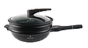 Сковорода вок-сотейник, пароварка 3 в 1 з мікродаленням, гранітне покриття, 32 см Edenberg EB-12112, фото 8
