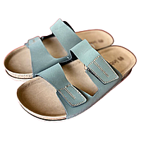 Чоловічі шльопанці Inblu на липучках з ремінцями та м'якою ортопедичною шкіряною устілкою із замшу