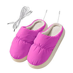 Домашні жіночі капці Lesko A-230 Purple 23 см кімнатні з підігрівом теплі