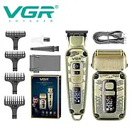 Набір для стрижки з машинкою триммером та електробритвою-шейвером VGR V-641 Набір для стрижки та гоління, фото 8