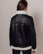 Дублянка жіноча 04 S чорна з білим хутром, фото 5