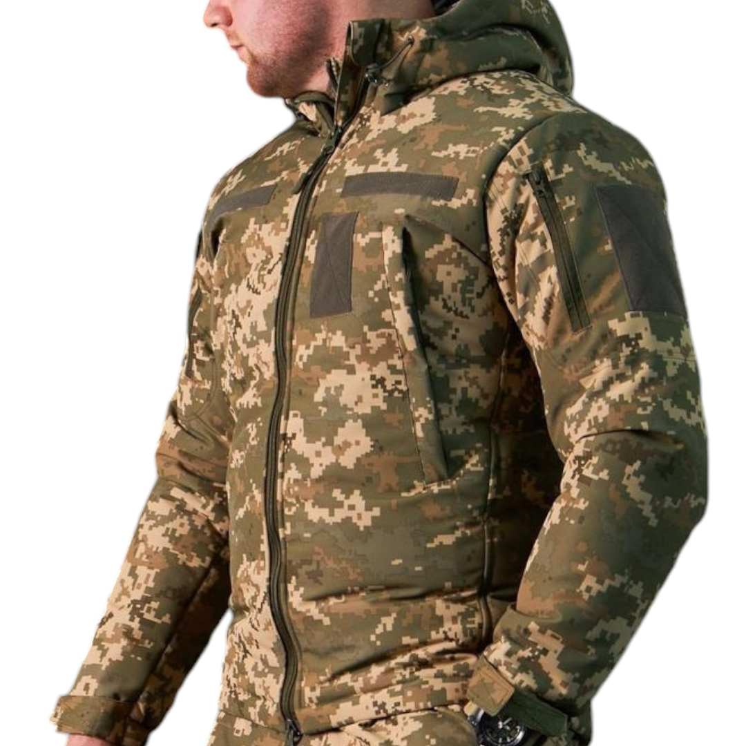 Зимова утеплена куртка військова Thermo-Loft Taslan -15*C піксель ММ14