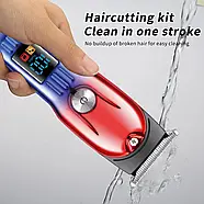 Акумуляторна машинка для стрижки волосся з дисплеєм Geemy GM-8036 Машинка для стрижки з 3 насадками, фото 5