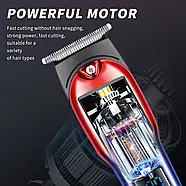 Акумуляторна машинка для стрижки волосся з дисплеєм Geemy GM-8036 Машинка для стрижки з 3 насадками, фото 4