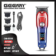 Акумуляторна машинка для стрижки волосся з дисплеєм Geemy GM-8036 Машинка для стрижки з 3 насадками, фото 6