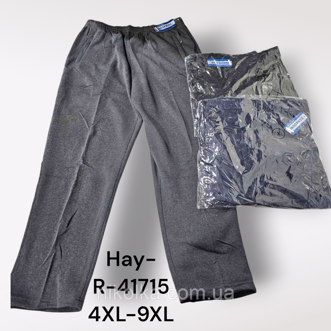 Чоловічі утеплені спортивні штани оптом, 4XL-9XL рр., Арт. Hay-R-41715