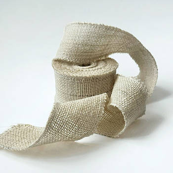 Стрічка джутова з мішковини натуральна 50 мм рулон 10 м