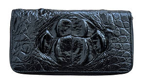 Барсетка-клатч чоловічий зі шкіри крокодила Ekzotic Leather 20х11х4 см Чорний (cb08)