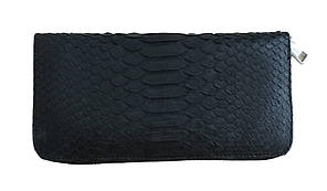Портмоне зі шкіри пітона Ekzotic Leather 195x105 мм Чорний (snw28_1)