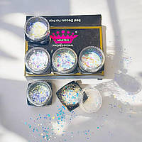 Блискітки набір для дизайну нігтів місячне сяйво Master Profession