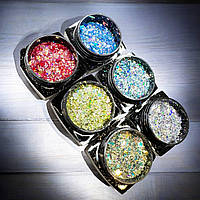 Блискітки мікс для дизайну нігтів набір