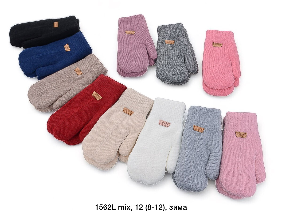 Оптом Рукавички дитячі на хутрі унісекс р 8-12