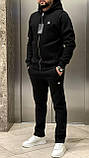 Чоловічий зимовий спортивний костюм ARMANI D12342 чорний на флісі М, фото 4