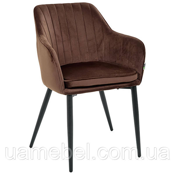 Крісло обіднє Paula, вельвет коричневий, фото 1