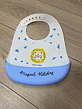 Силіконовий нагрудник з левом для дітей, фото 4