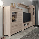 Вітальня (стінка) Бордо з ЛДСП/Скла Дуб сан-ремо світлий Gerbor, фото 4