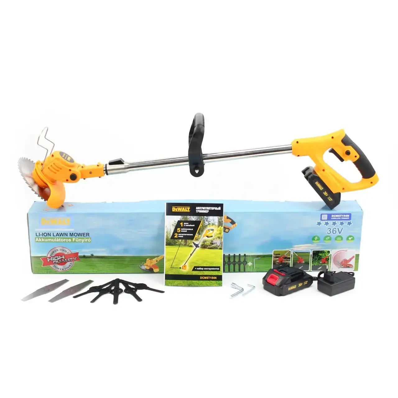 Акумуляторна коса для трави Dewalt DCMST561N (36V, 5AH) акумуляторний тример девольт