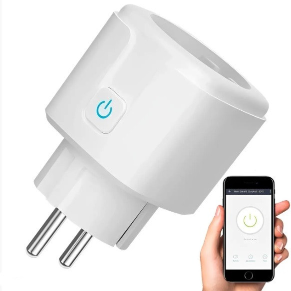 Смарт-розетка з таймером Wi-Fi розетка 20 А з лічильником електроенергії Tuya Smart 4400 Вт, Біла