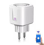 Смарт-розетка з таймером Wi-Fi розетка 20 А з лічильником електроенергії Tuya Smart 4400 Вт, Біла, фото 4
