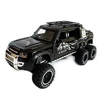 Машинка металева Land Rover Defender pickup SUV Ленд ровер Пікап 1:24 чорний звук світло інерція відкр двері баг капот 22*9,5*10см, фото 2